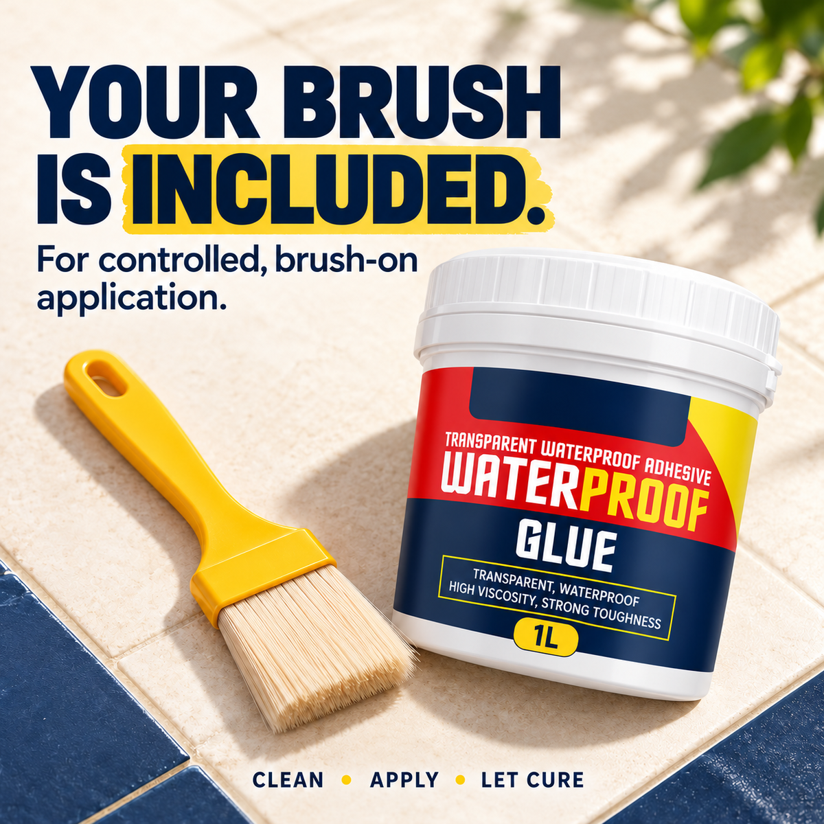 Transparent Waterproof Glue + Free Brush – Roof, Bathroom & Wall Leak Sealant (Buy 1 Get 1 Free)